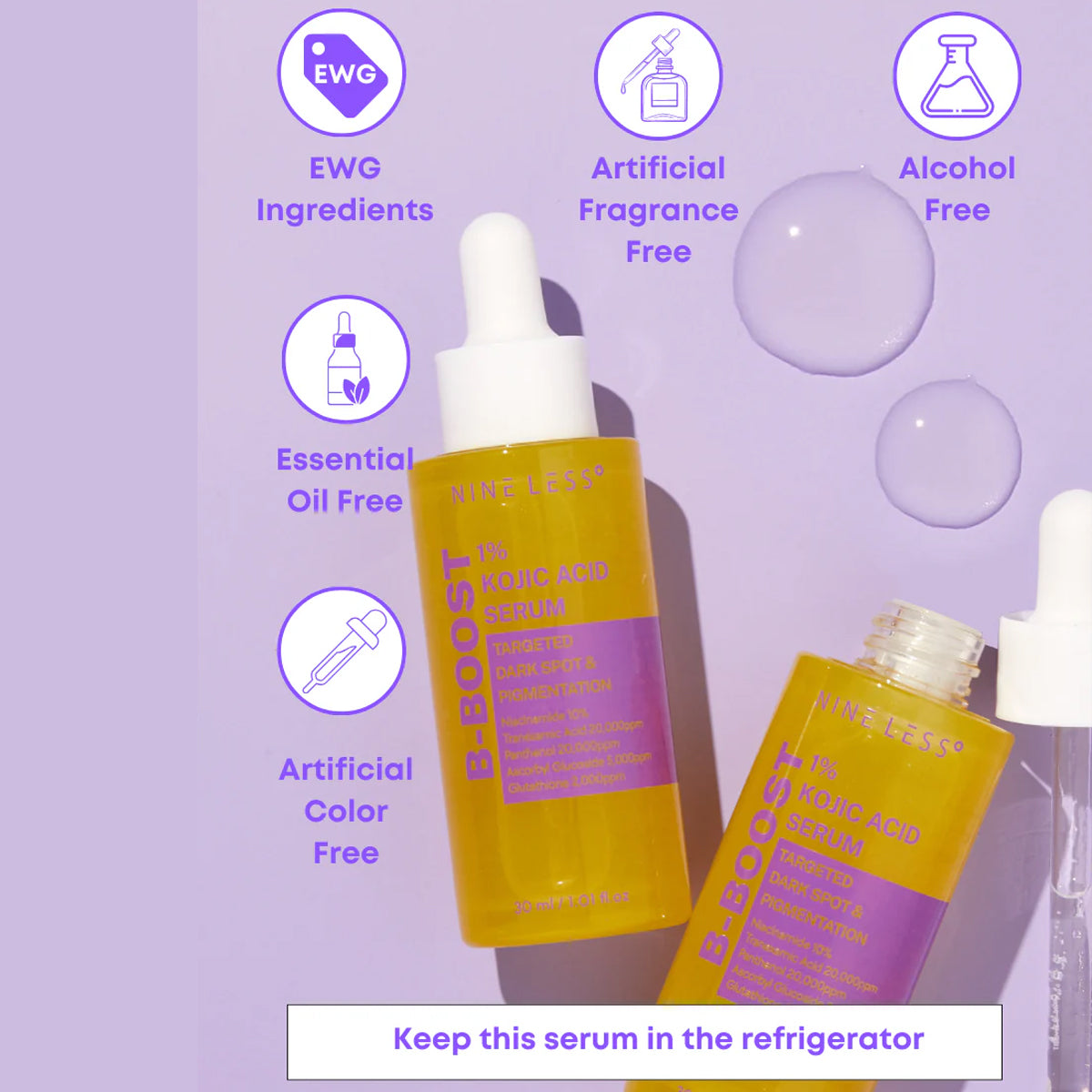 Suero Facial Nine Less 1% Kojic Acid Serum 30 mL