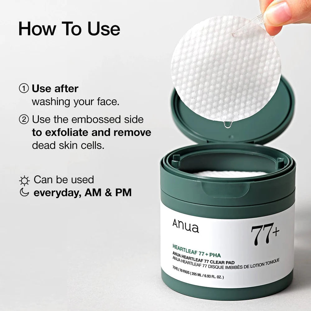 Pad Exfoliador Anua HeartLeaf 77% Toner 70 almohadillas