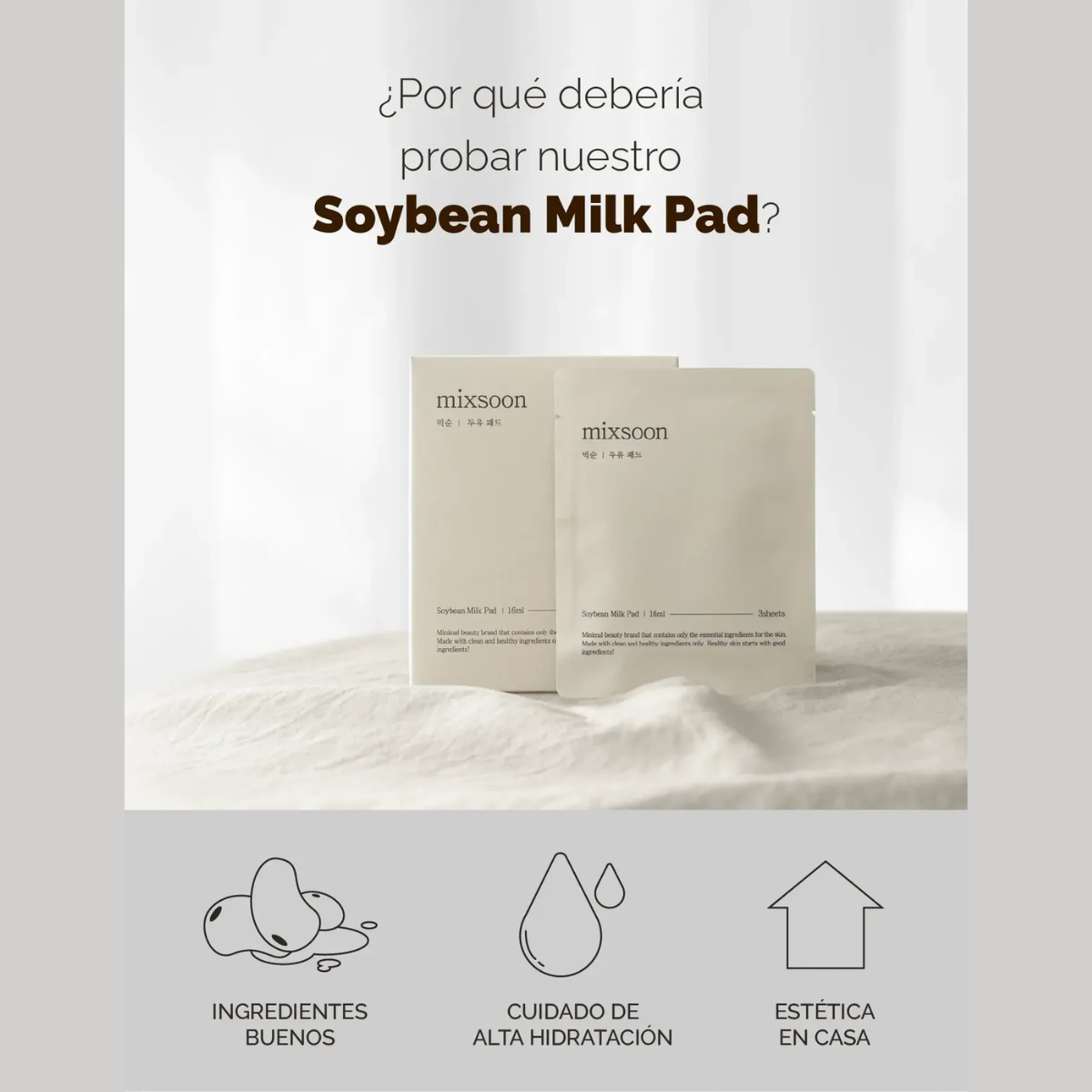 Mascarilla Coreana Mixsoon Soybean Milk Pad 10 pcs