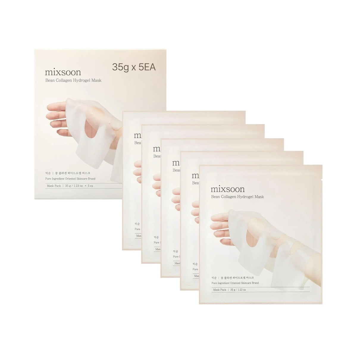 Mascarilla Coreana Mixsoon Bean Collagen Hydrogel Mask Colágeno y Fermentos Hidratantes