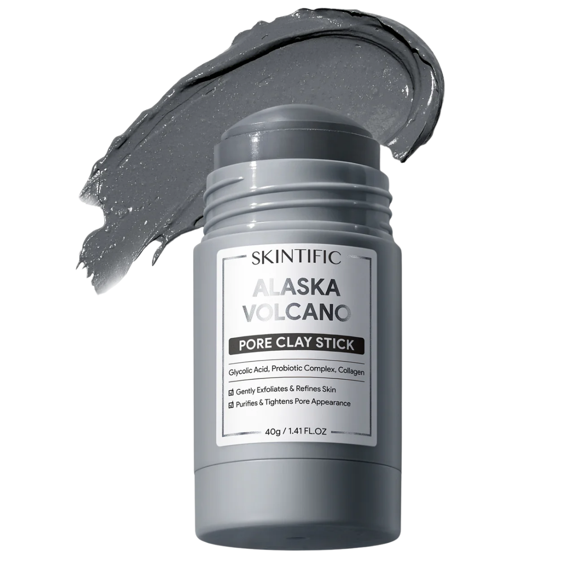 Mascarilla de Arcilla SKINTIFIC Alaska Volcano Pore Clay Stick 40 g para Poros, Control de Sebo y Limpieza Profunda