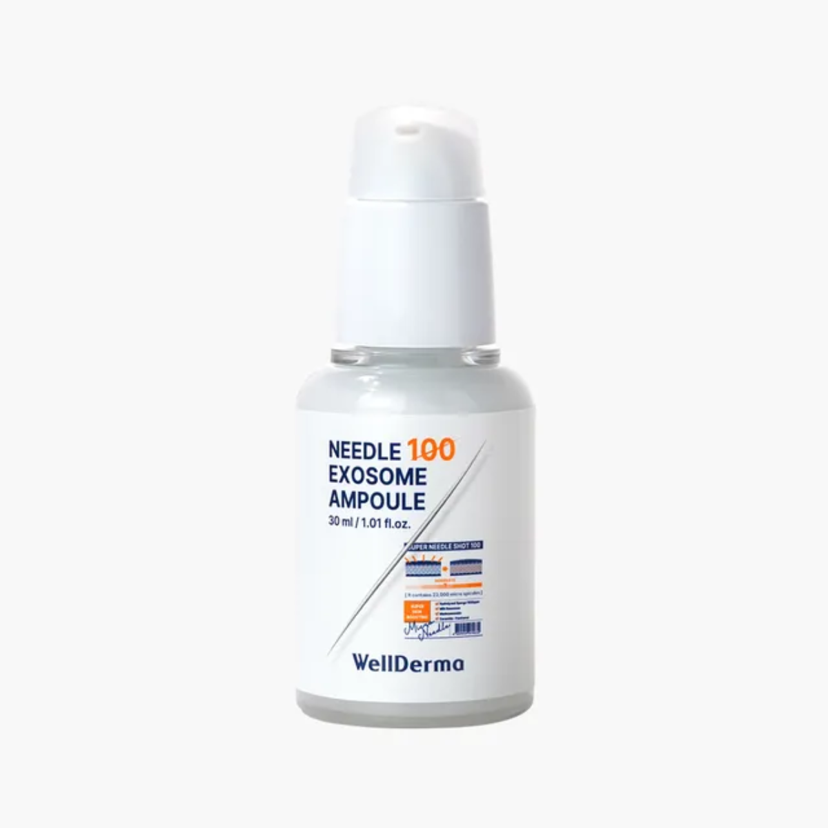 Ampoule Reparadora WellDerma Needle Exosome Ampoule 100 de 30 mL con Exosomas y Micro-Espículas