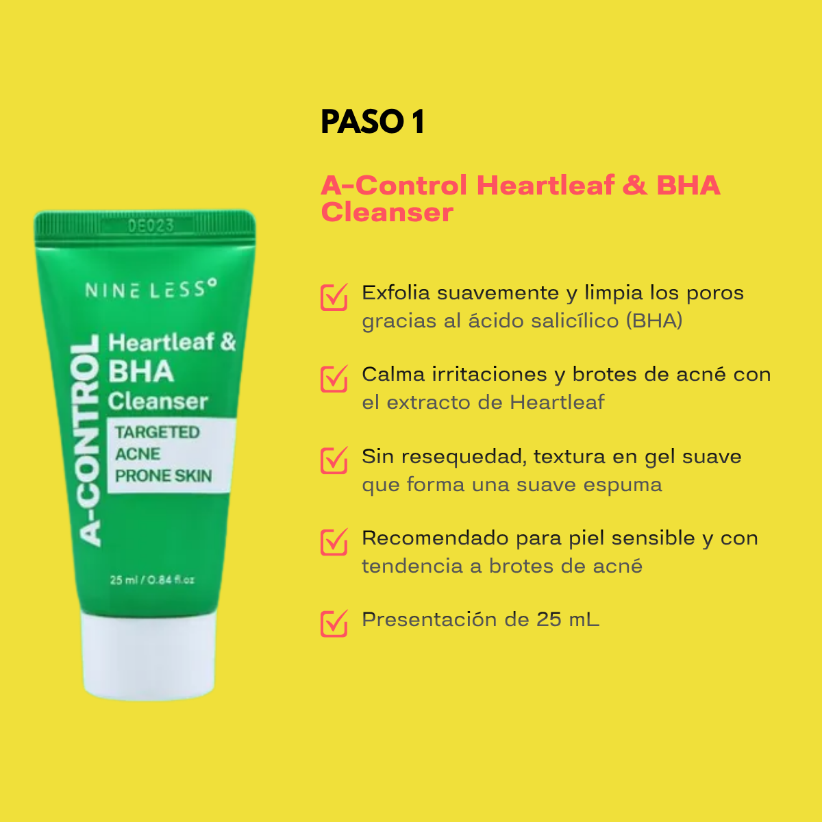 Set Travel Size Nine Less A-Control Mini Kit 4 Piezas para Piel Grasa con Acné y Poros