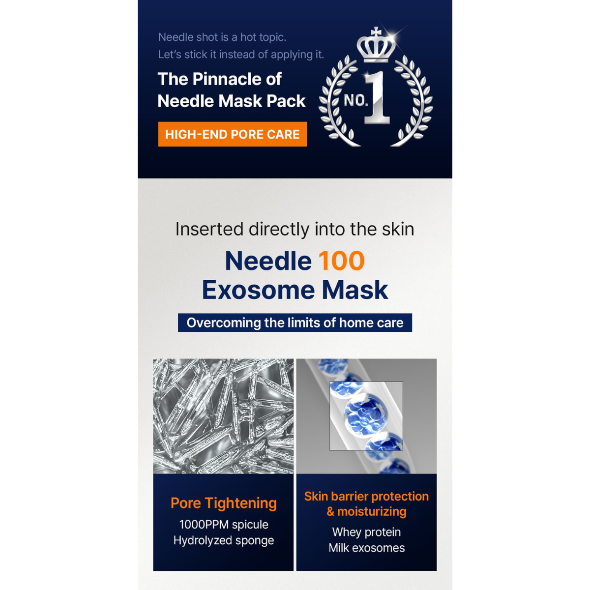 Mascarilla Facial WellDerma Needle 100 Exosome Mask Set de 5 pcs Reparación Intensiva con Micro Espículas
