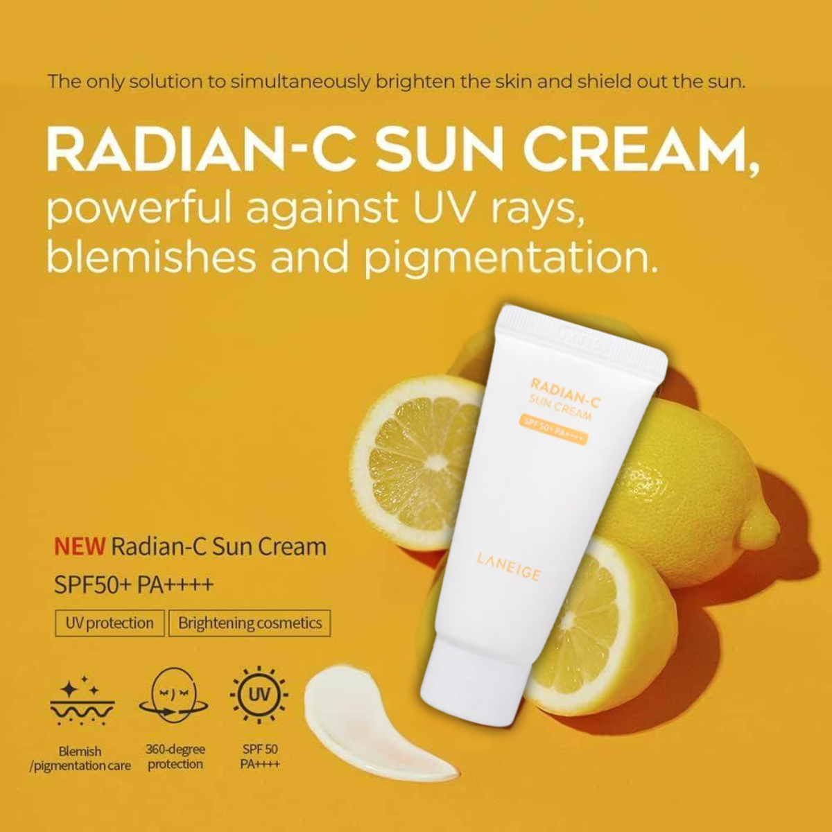 Protector solar coreano con vitamina C antioxidante