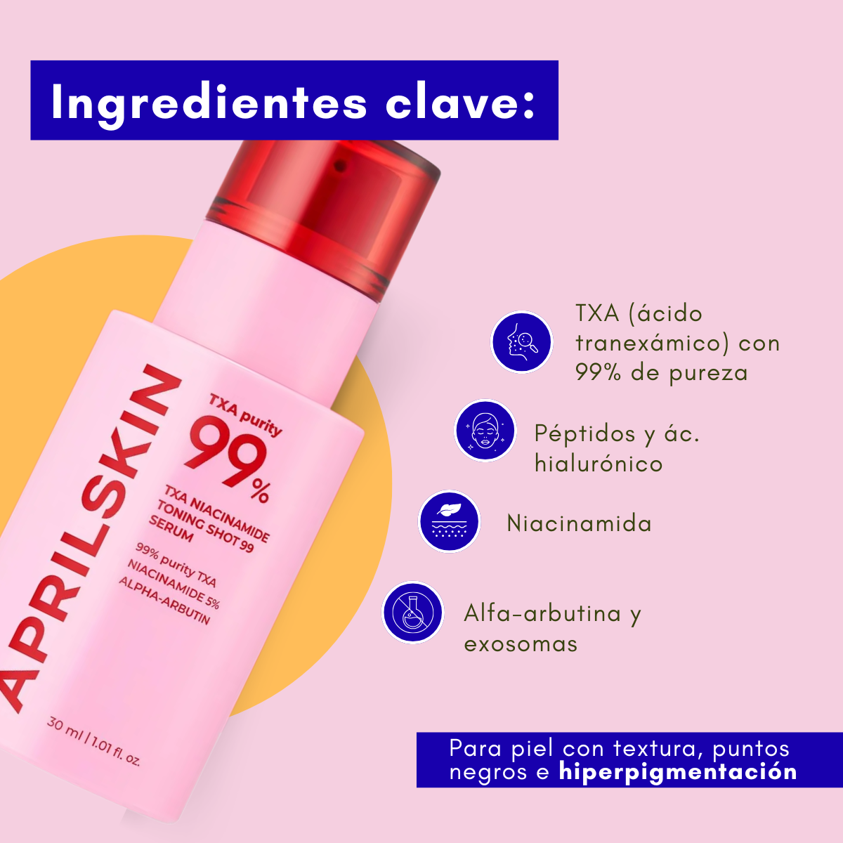 Ingredientes iluminadores TXA y niacinamida