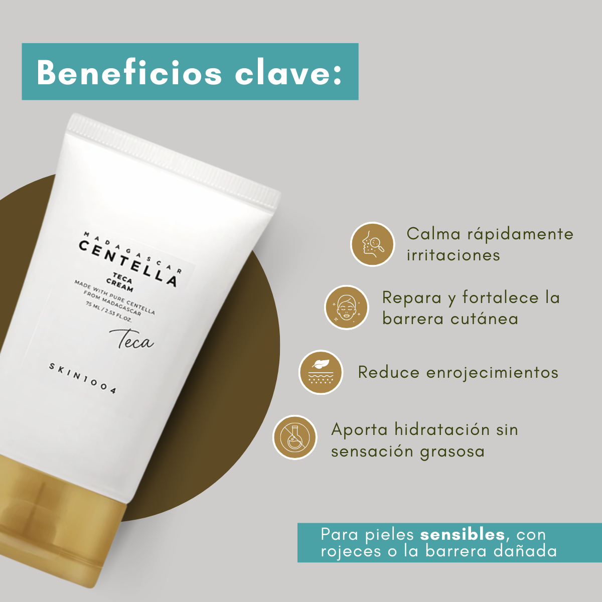 Crema calmante para piel sensible y enrojecida.