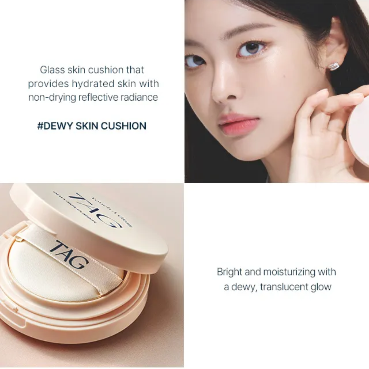 hidratación y acabado jugoso base cushion tag dewy too cool for school