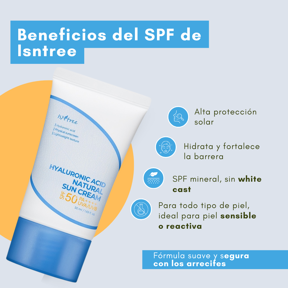 Protector solar coreano hidratante para piel sensible