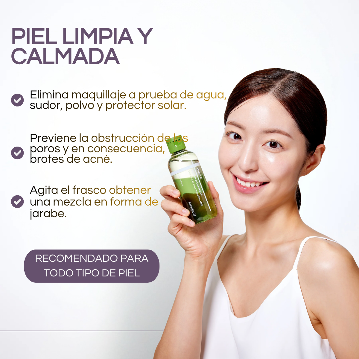 Aceite limpiador Centellian 24+ Madeca Matcha Matcha Pore Cleansing Oil 200 mL Limpieza profunda y Control de Poros y Sebo