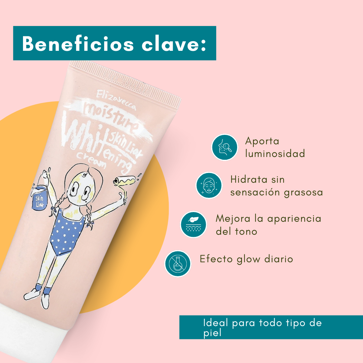 Crema Facial Elizavecca Moisture Skin Liar Crema iliminadora