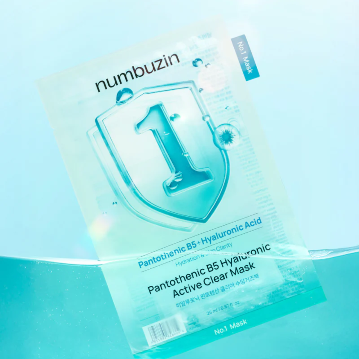 Mascarilla Coreana NUMBUZIN No.1 Pantothenic B5 Hyaluronic Active Clear Mask 1 pieza Hidratante y Calmante