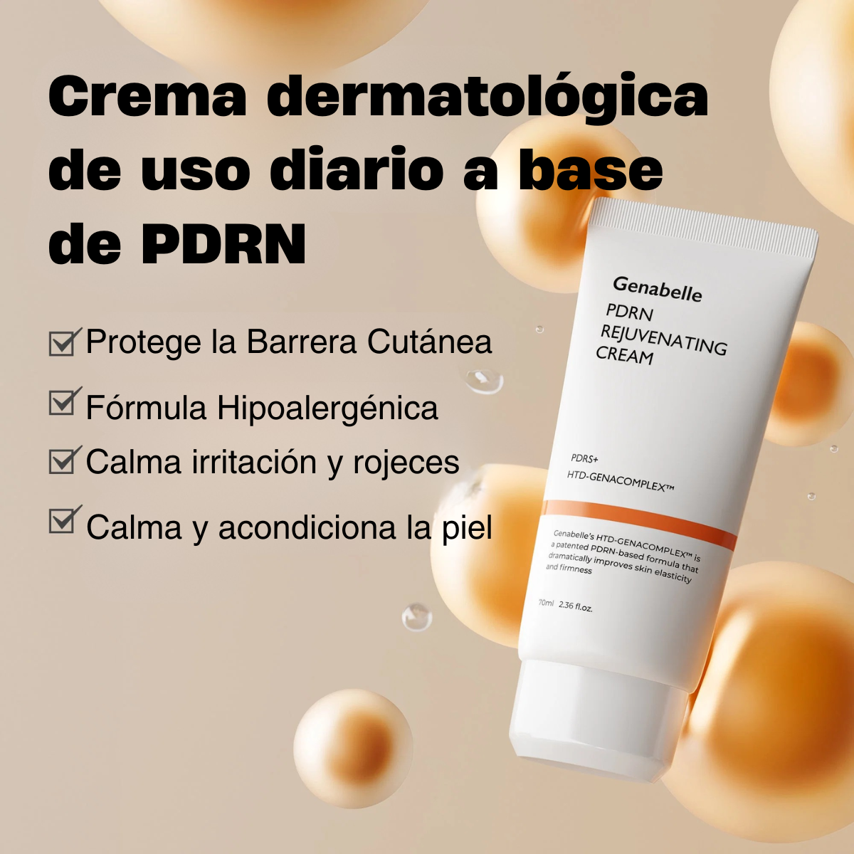 Crema facial rejuvenecedora Genabelle PDRN Rejuvenating Cream 70 mL con PDRN