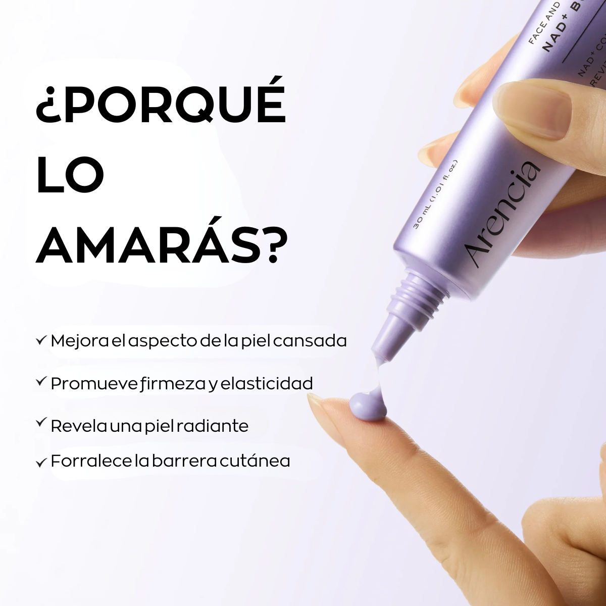 Serum facial ARENCIA NAD+ Booster Shot Serum Facial 30 mL Reafirmante y Antiedad para Piel Opaca y Cansada