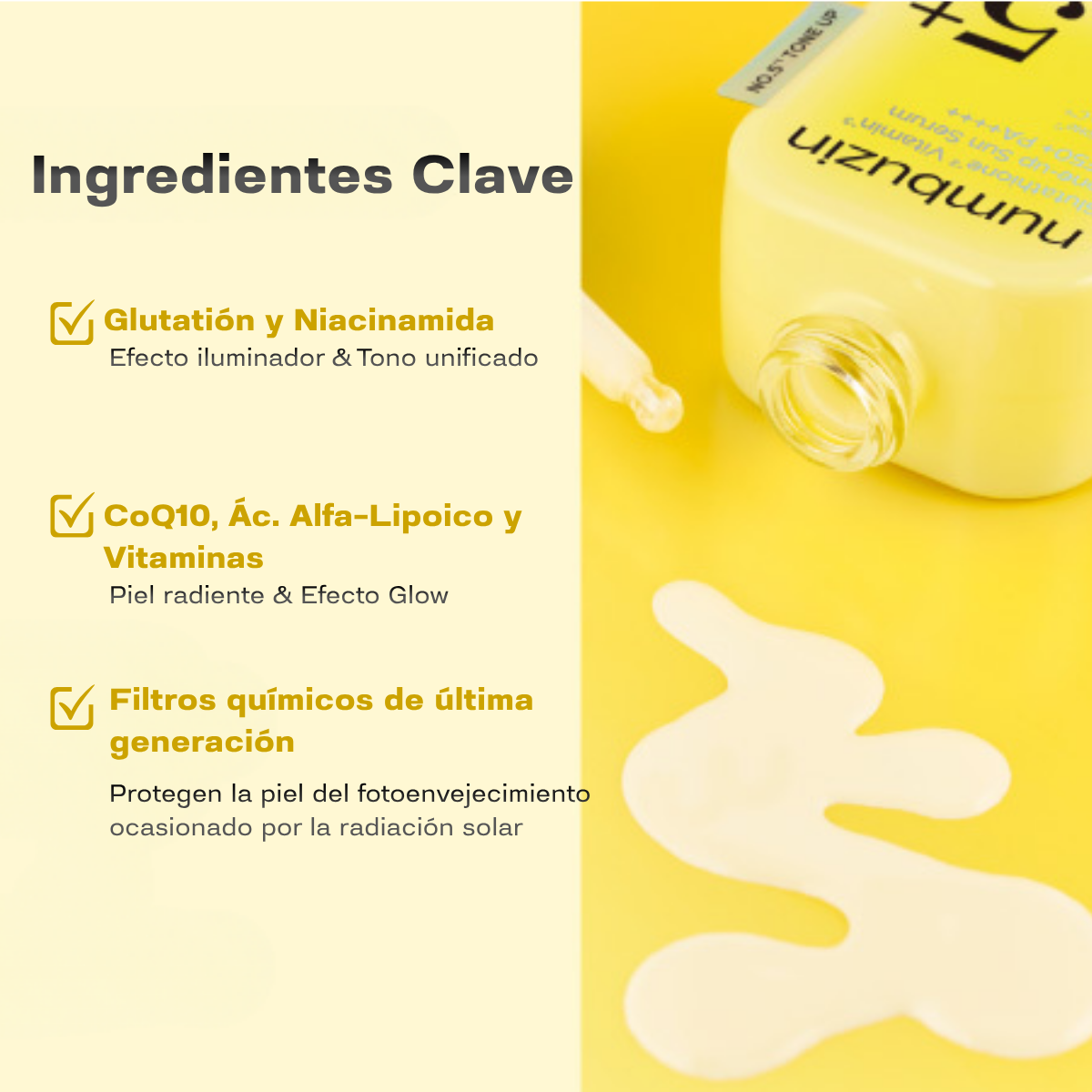 Glutatión y vitaminas para iluminar la piel