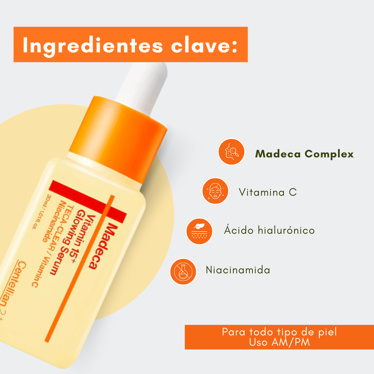Vitamina C, Madecassoside y Niacinamida