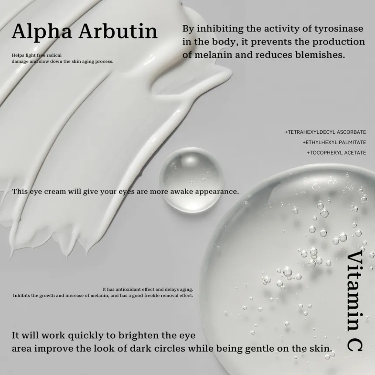 Ingredientes iluminadores vitamina C y alpha arbutin