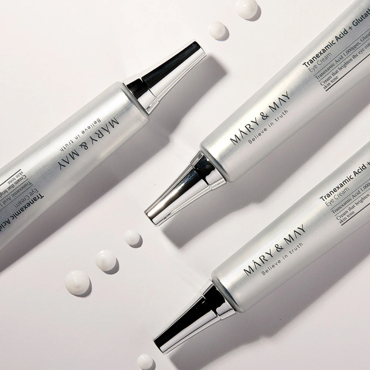 SET Crema Contorno Ojos Mary & May Tranexamic Acid +Glutathione Eye Cream 1+2