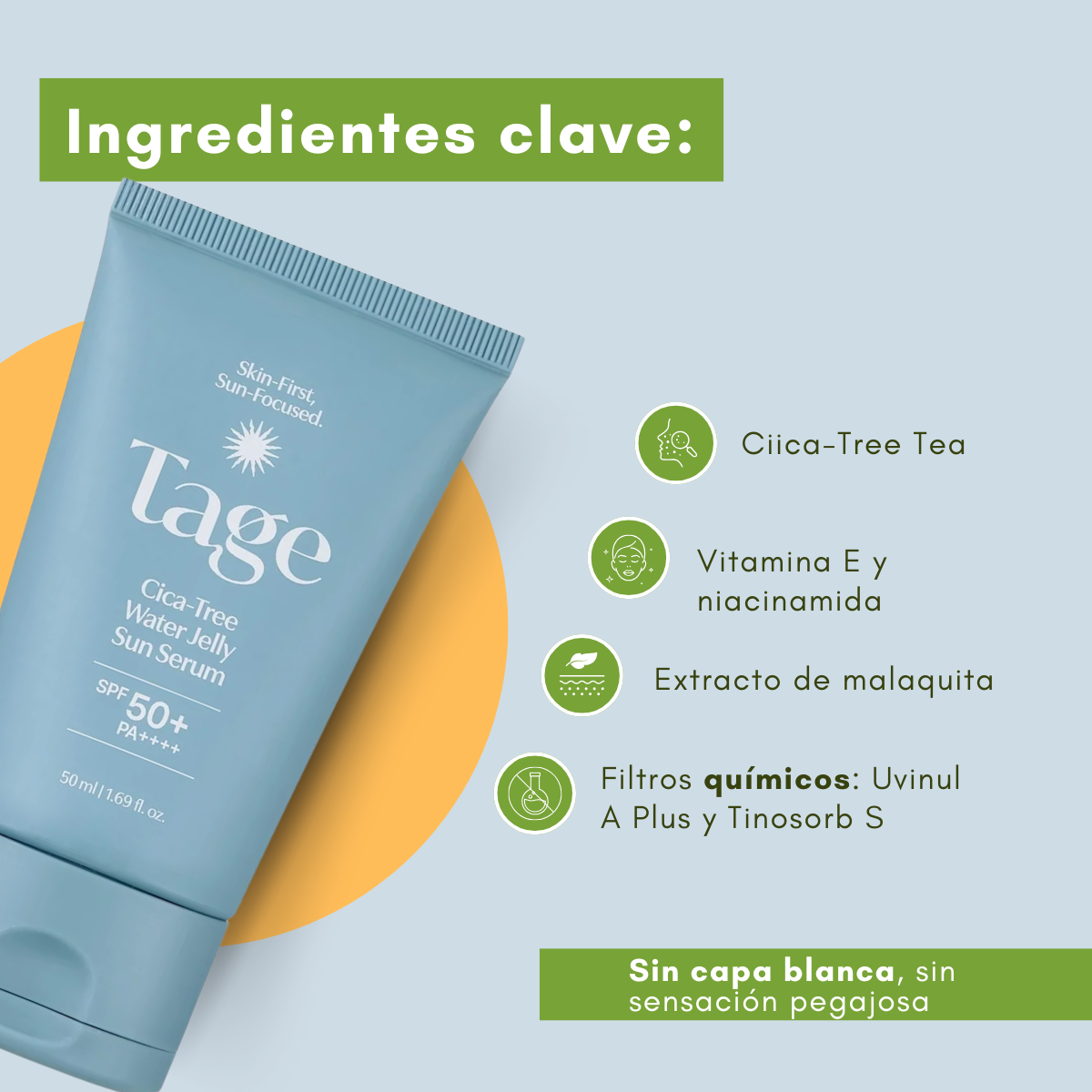 Ingredientes calmantes Tea Tree y Centella Asiática