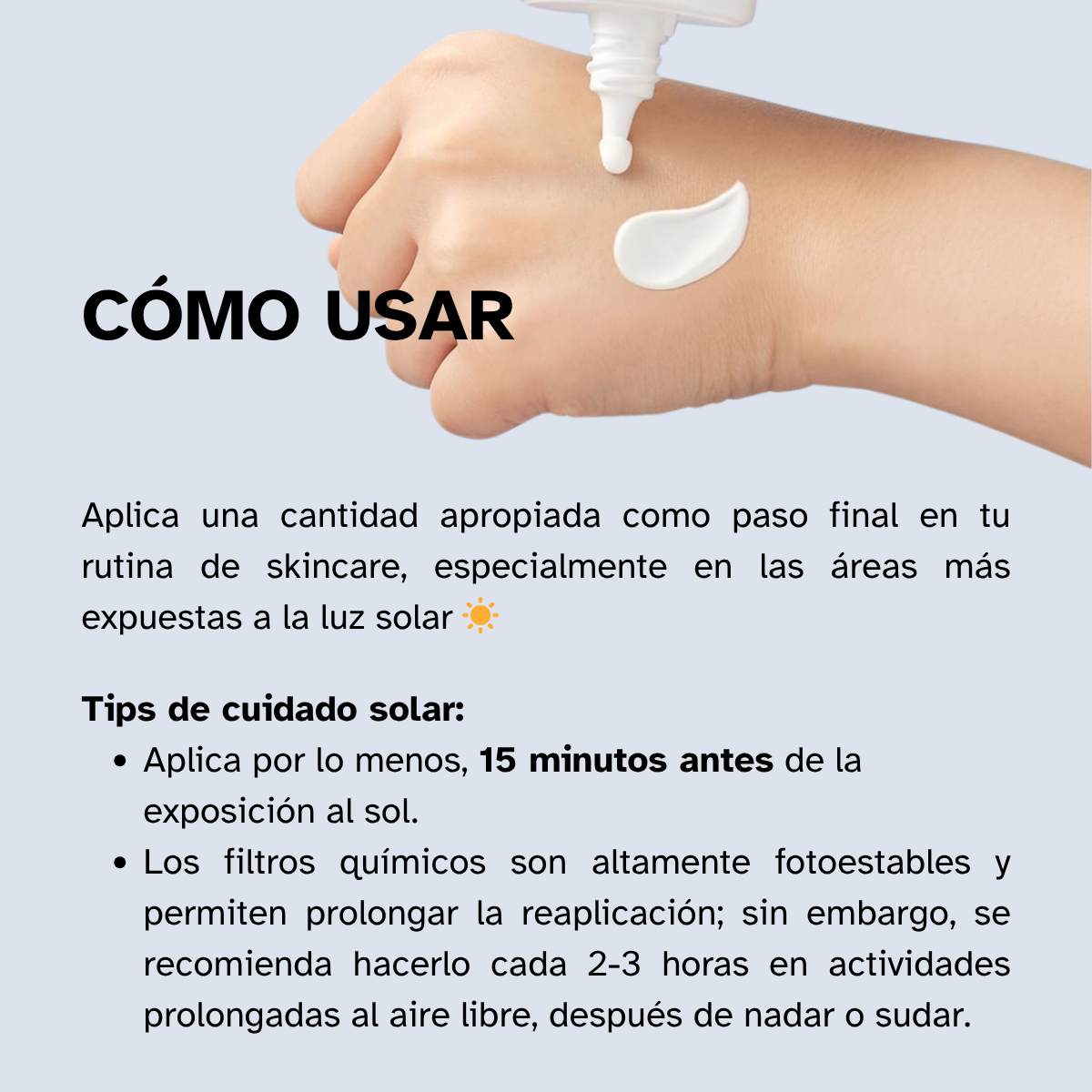 Aplicación del Hyaluronic Acid Fresh Sun Serum
