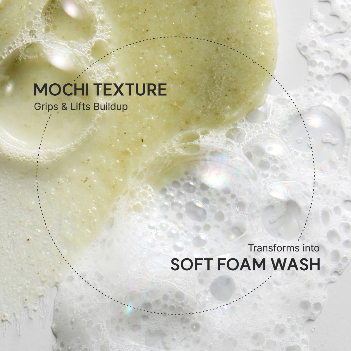 Textura cremosa y elástica del limpiador facial Arencia