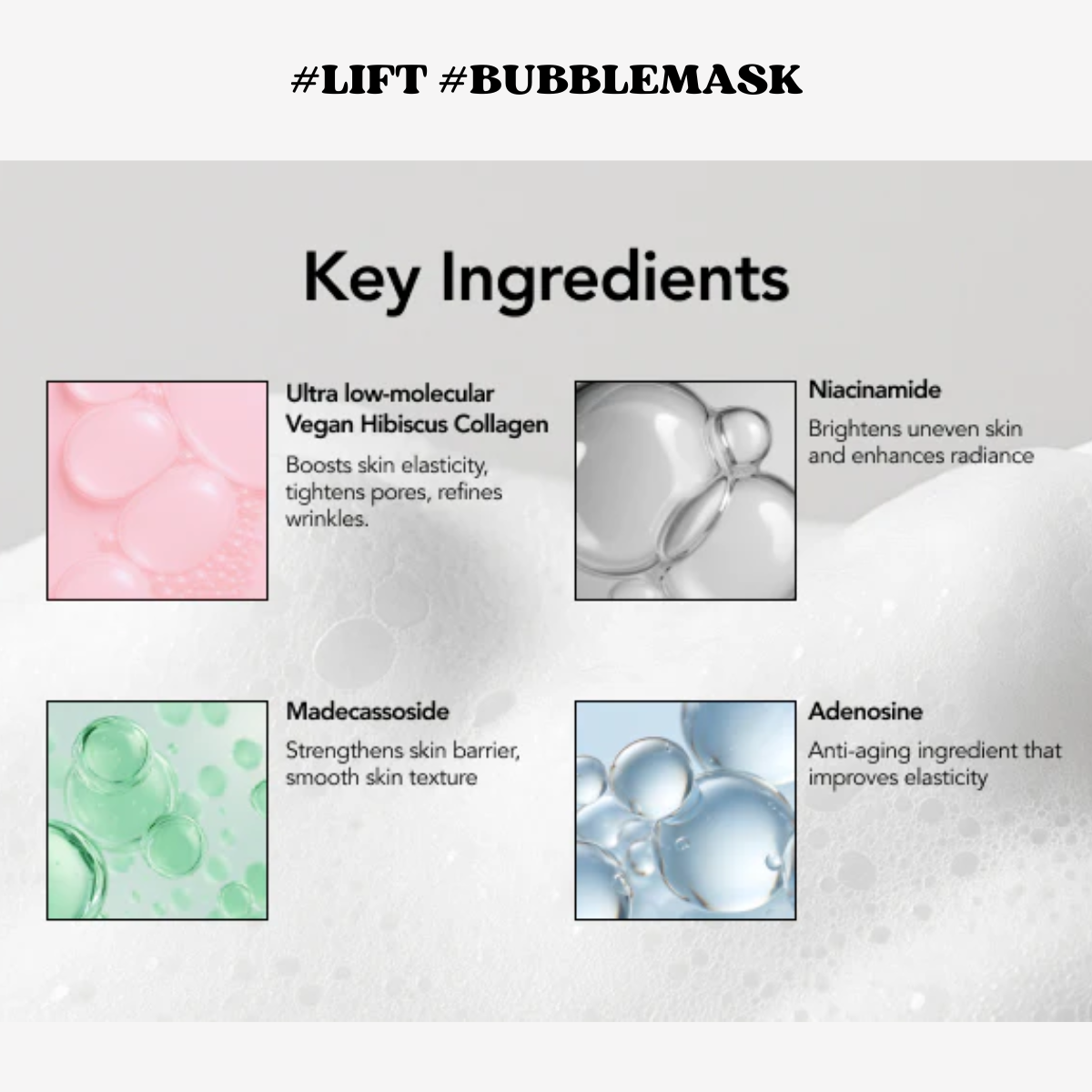 Mascarilla sin Enjuague Menokin 30 Seconds Quick Bubble Mask 95 mL Rinde Hasta 70 Aplicaciones