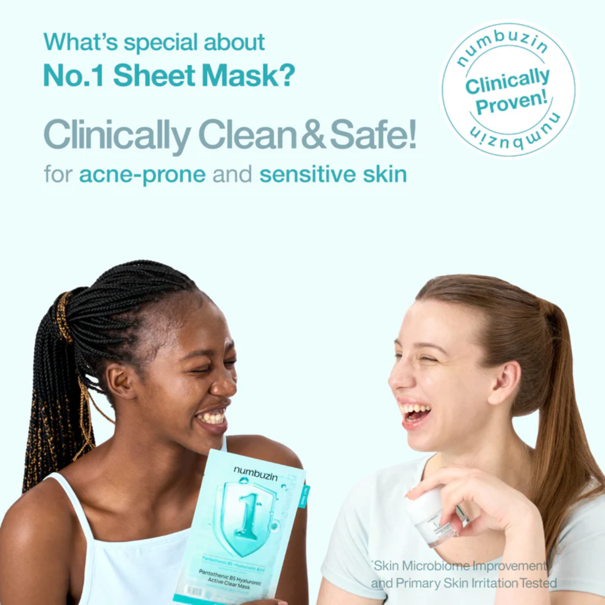 Mascarilla Coreana NUMBUZIN No.1 Pantothenic B5 Hyaluronic Active Clear Mask 1 pieza Hidratante y Calmante