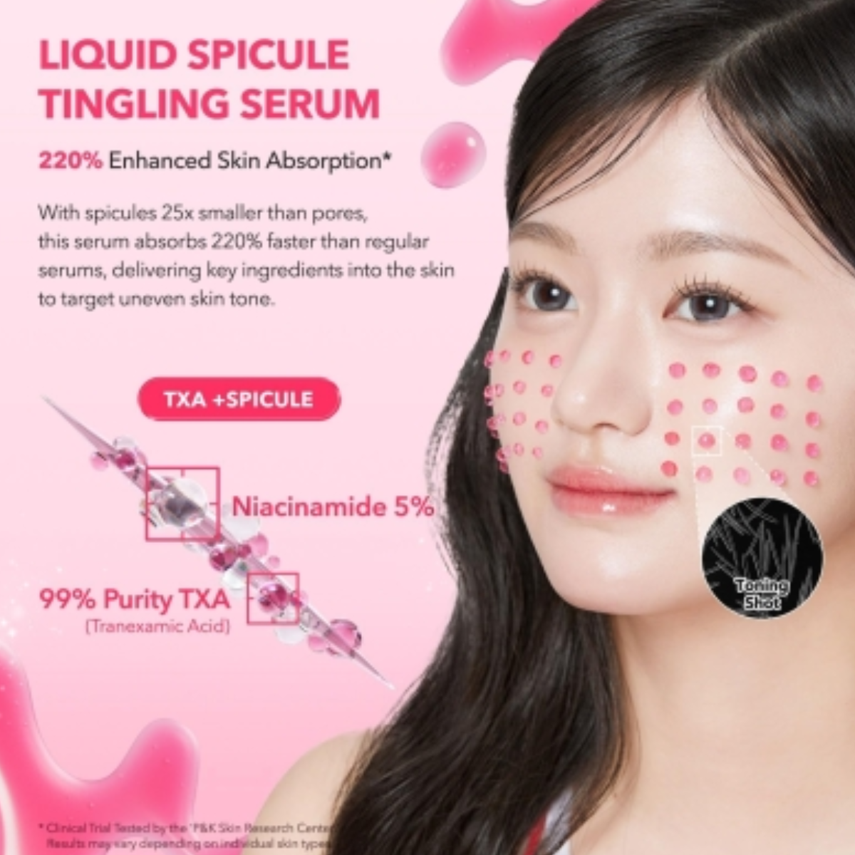Textura ligera y rápida absorción del serum con micro espiculas