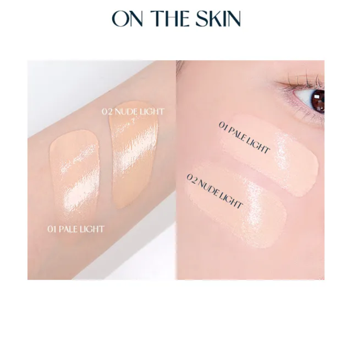 aplicacion de base cushion efecto glow coreano tag dewy too cool for a school