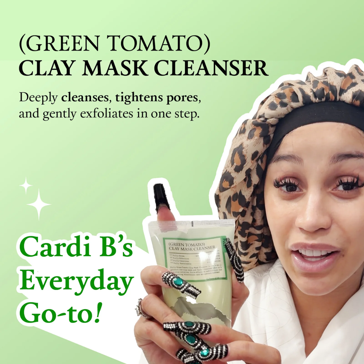 cardi b skincare tomate verde