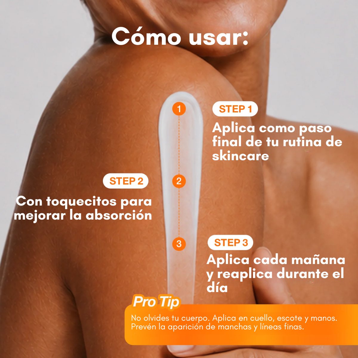 Aplicación diaria del protector solar facial