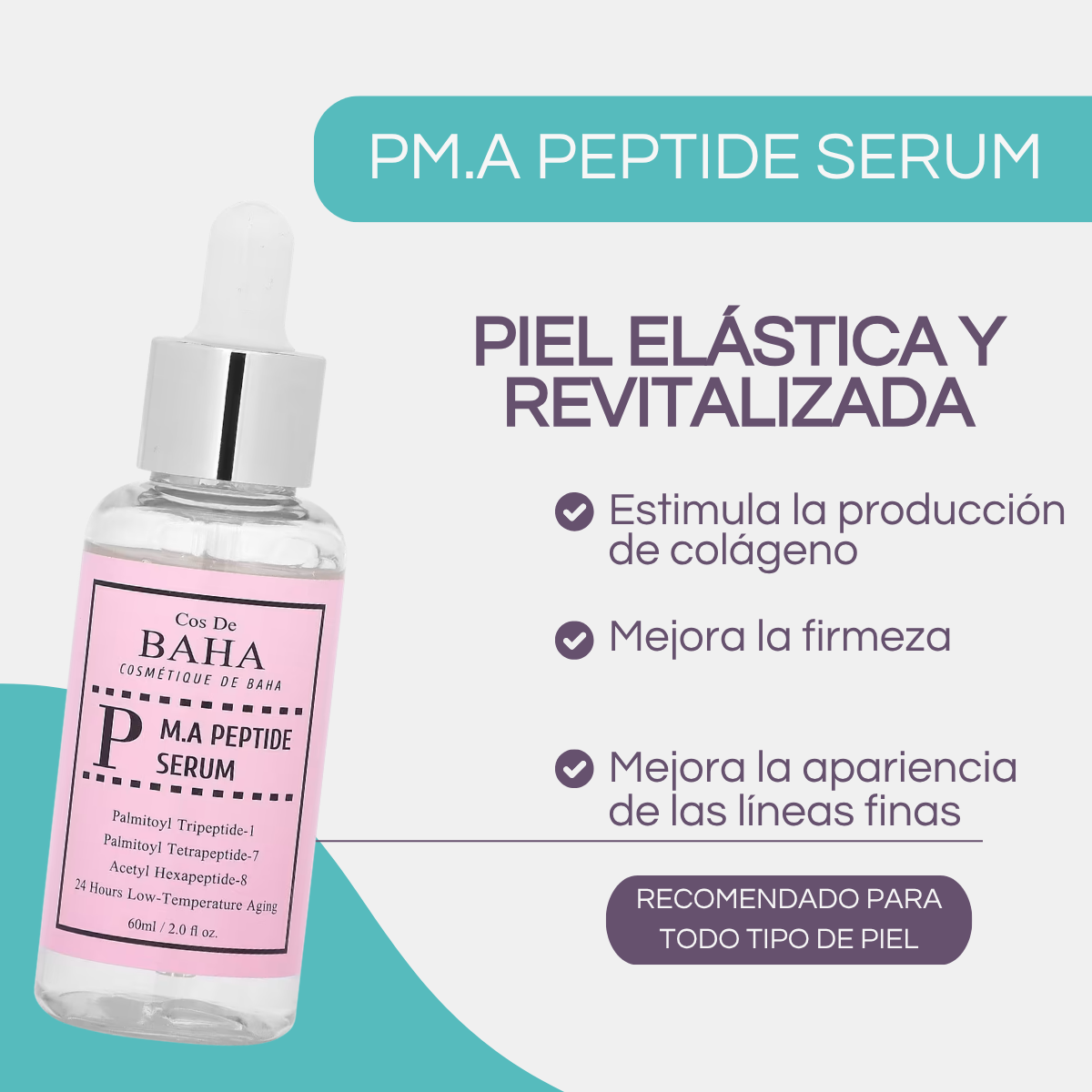 Suero facial coreano con péptidos para firmeza