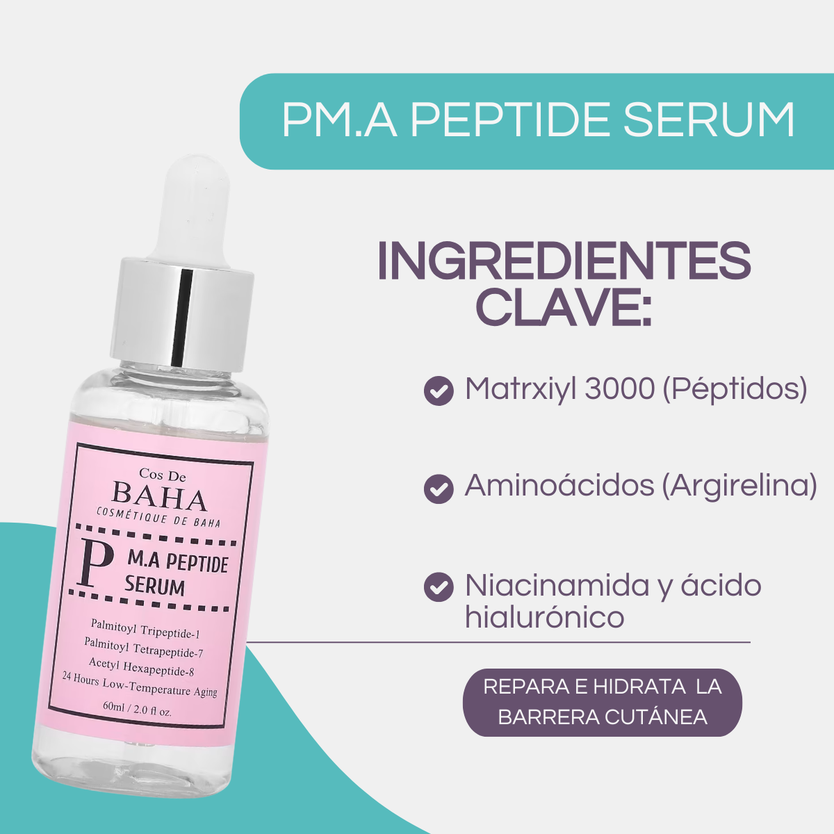 Suero facial coreano con péptidos para firmeza SKINCARE COREANO EN MEXICO