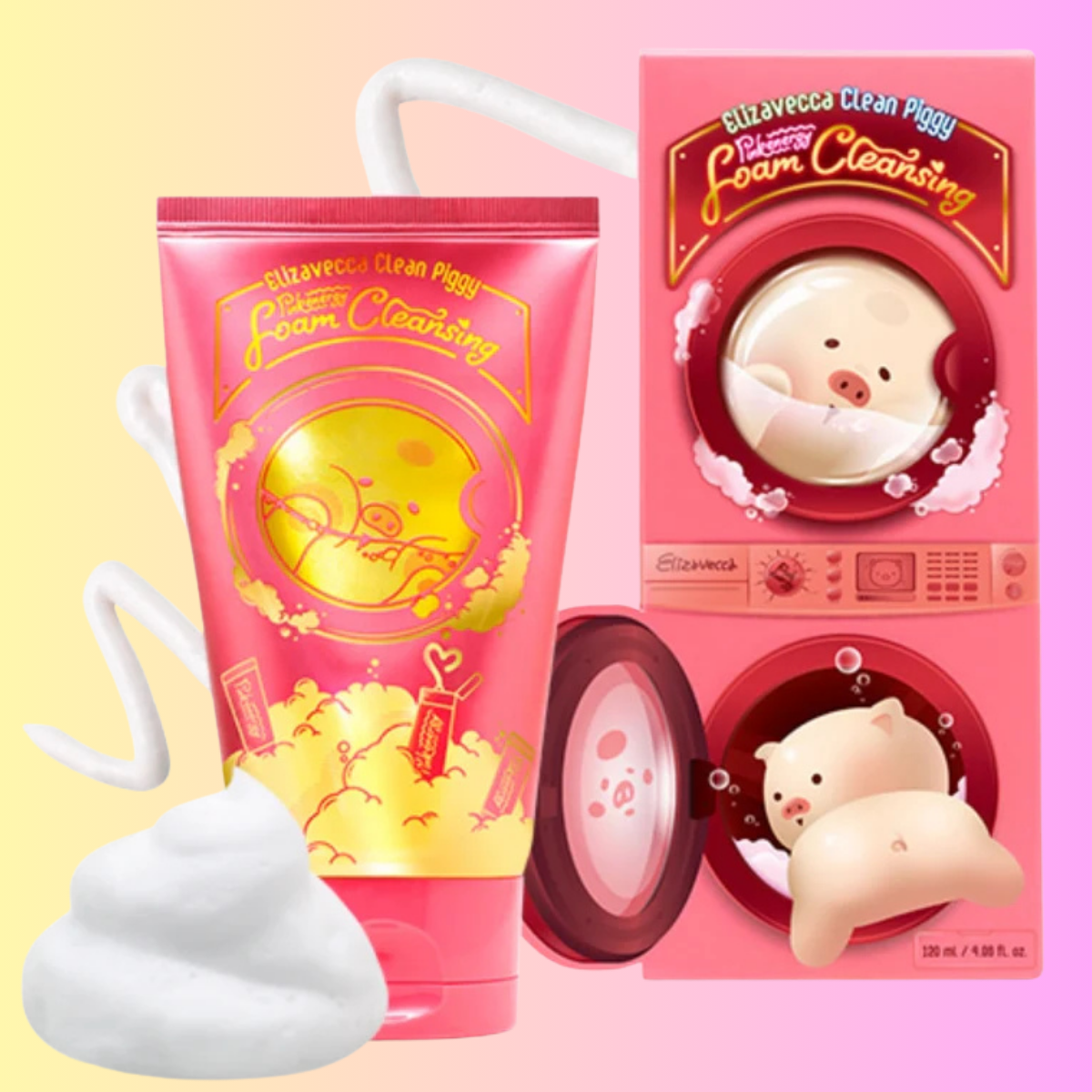 Limpiador ELIZAVECCA Clean Piggy Pink Energy Foam Cleansing 120 mL