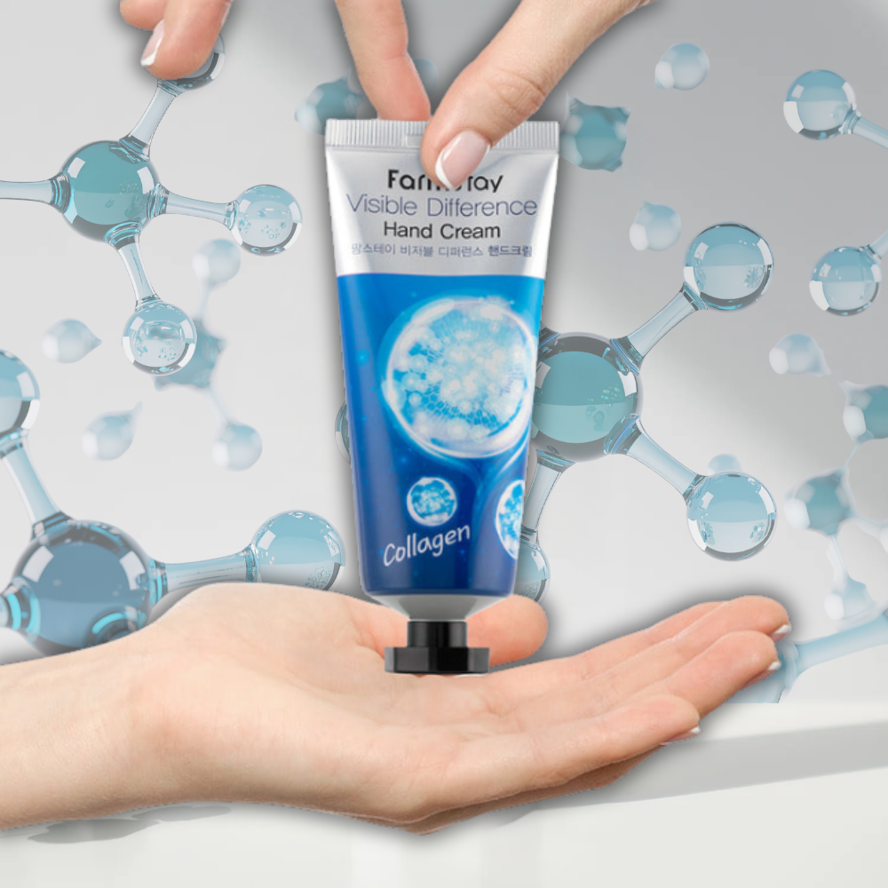 Crema para manos Visible Difference Hand Cream de Farm Stay con colageno