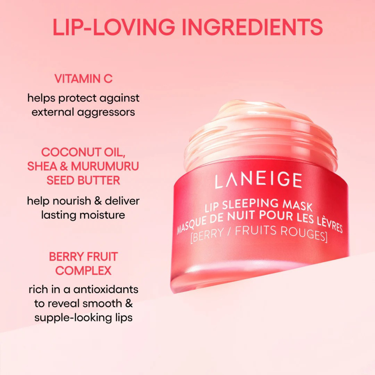 Mascarilla Nocturna Laneige Lip Sleeping Mask Berry 3 gramos