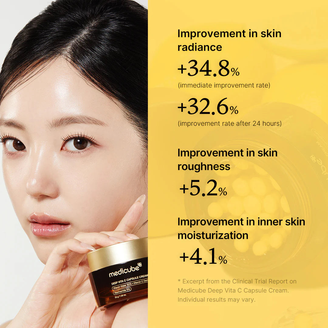 Crema Facial Iluminadora MEDICUBE Deep Vita C Capsule Cream 55 gramos