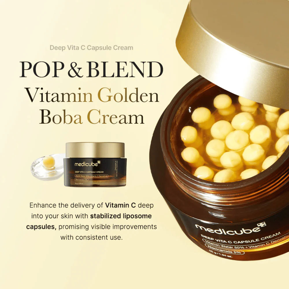 Crema Facial Iluminadora MEDICUBE Deep Vita C Capsule Cream 55 gramos