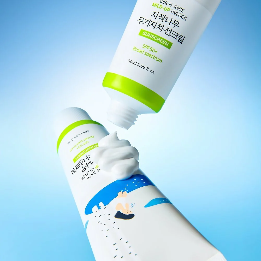 Protector solar mineral Birch Juice Mild-Up Sunscreen de Round Lab