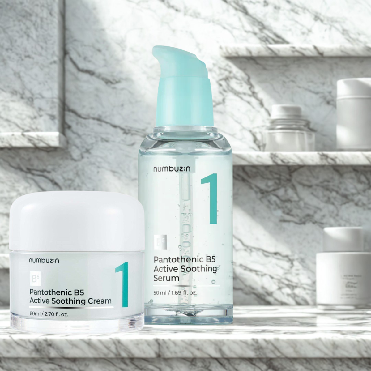 SET Calmante y Anti-Acné Numbuzin No. 1 Sérum + Crema Facial Pantothenic B5