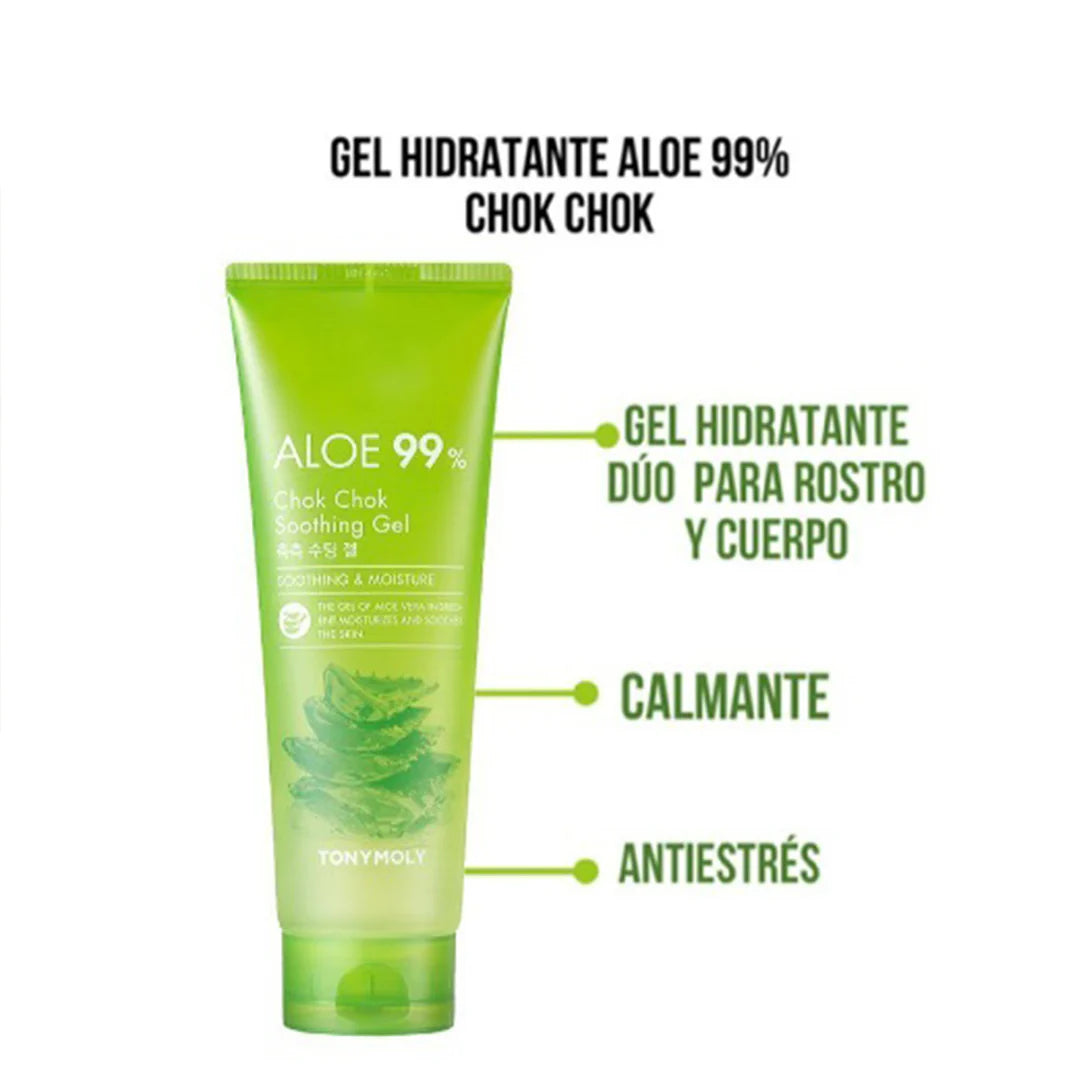 Gel Calmante TONYMOLY Aloe 99% Chok Chok Soothing Gel 250 mL