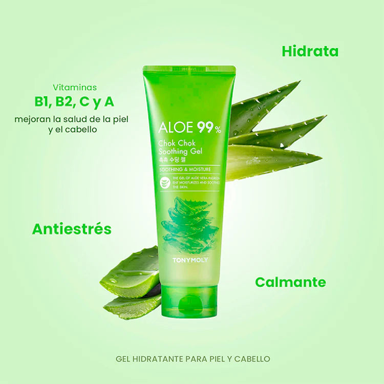 Gel Calmante TONYMOLY Aloe 99% Chok Chok Soothing Gel 250 mL